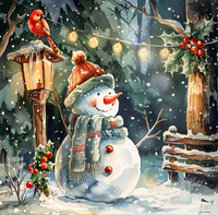 Thumbnail for Snowman Sign, DCO-102557, Sign For Wreath, 10x10in Metal Sign