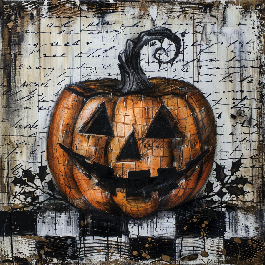 Halloween Pumpkin Sign, DCO-102559, Sign For Wreath, 10x10in Metal Sign