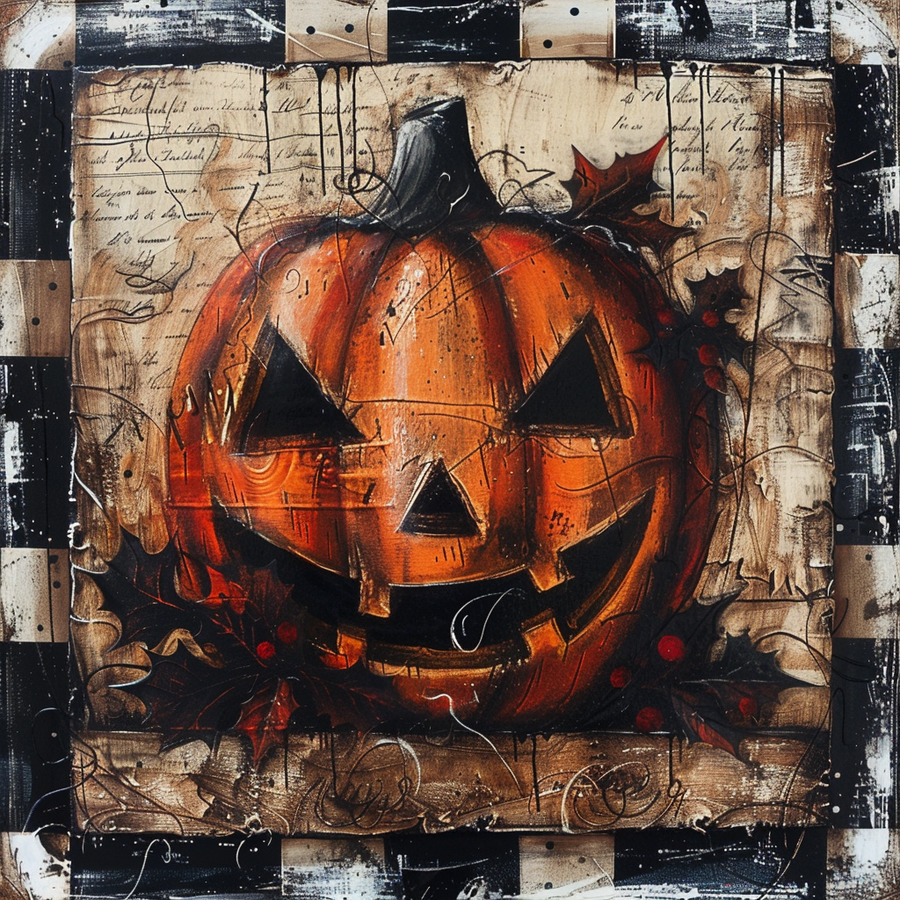 Halloween Pumpkin Sign, DCO-102560, Sign For Wreath, 10x10in Metal Sign
