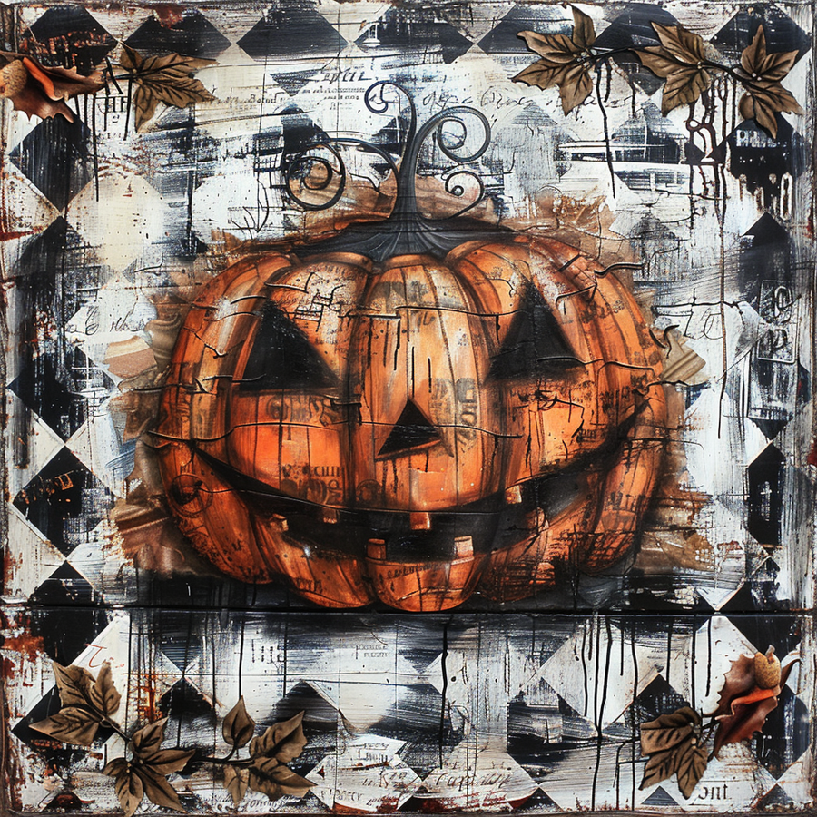 Halloween Pumpkin Sign, DCO-102561, Sign For Wreath, 10x10in Metal Sign