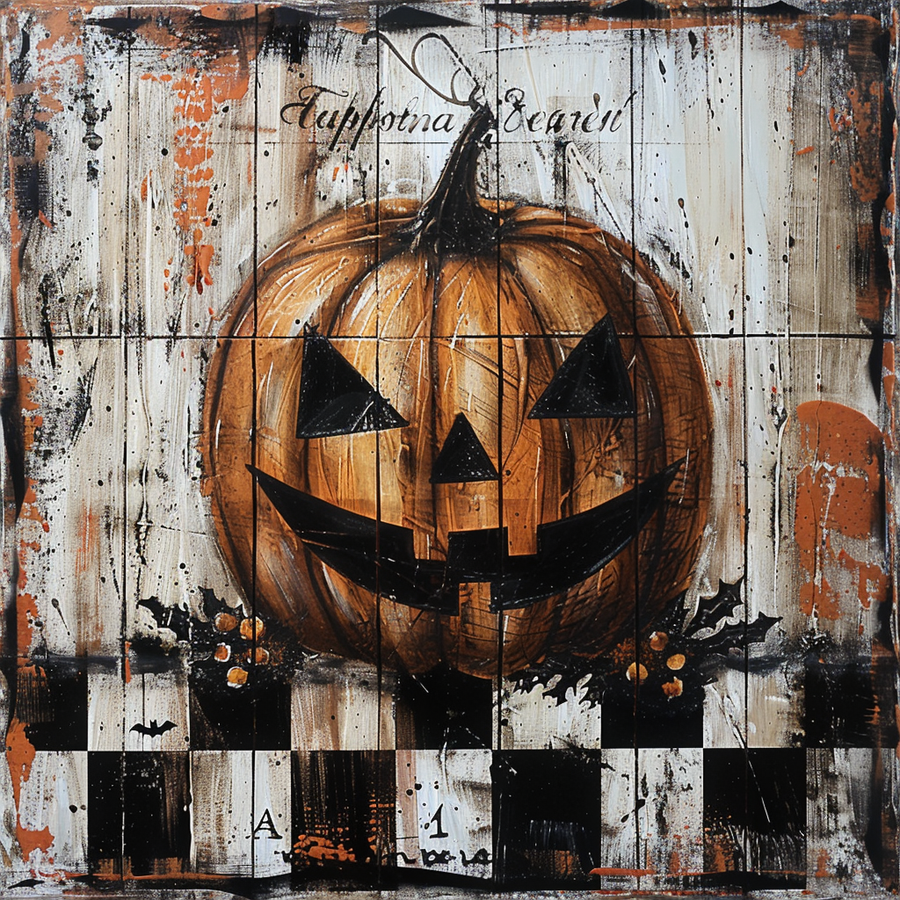 Halloween Pumpkin Sign, DCO-102562, Sign For Wreath, 10x10in Metal Sign