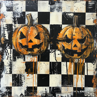 Thumbnail for Halloween Pumpkin Sign, DCO-102563, Sign For Wreath, 10x10in Metal Sign
