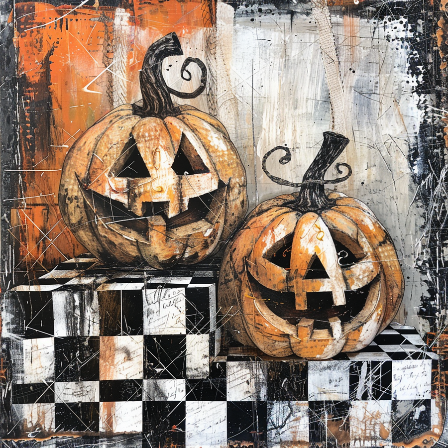 Halloween Pumpkin Sign, DCO-102565, Sign For Wreath, 10x10in Metal Sign