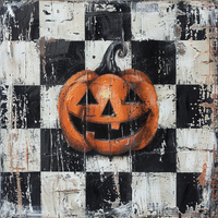 Thumbnail for Halloween Pumpkin Sign, DCO-102567, Sign For Wreath, 10x10in Metal Sign
