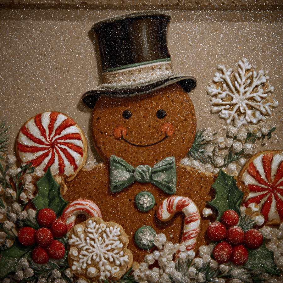 Christmas Gingerbread Sign, DCO-102588, Sign For Wreath, 10x10in Metal Sign