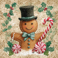 Thumbnail for Christmas Gingerbread Sign, DCO-102589, Sign For Wreath, 10x10in Metal Sign