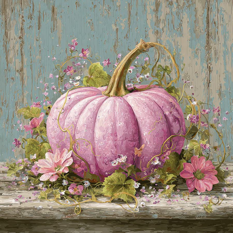 Pink Fall Pumpkin Sign, DCO-102593, Sign For Wreath, 10x10in Metal Sign