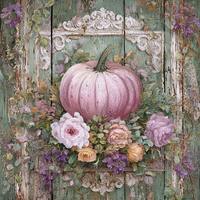 Thumbnail for Pink Fall Pumpkin Sign, DCO-102603, Sign For Wreath, 10x10in Metal Sign