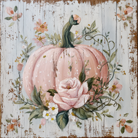 Thumbnail for Pink Fall Pumpkin Sign, DCO-102604, Sign For Wreath, 10x10in Metal Sign