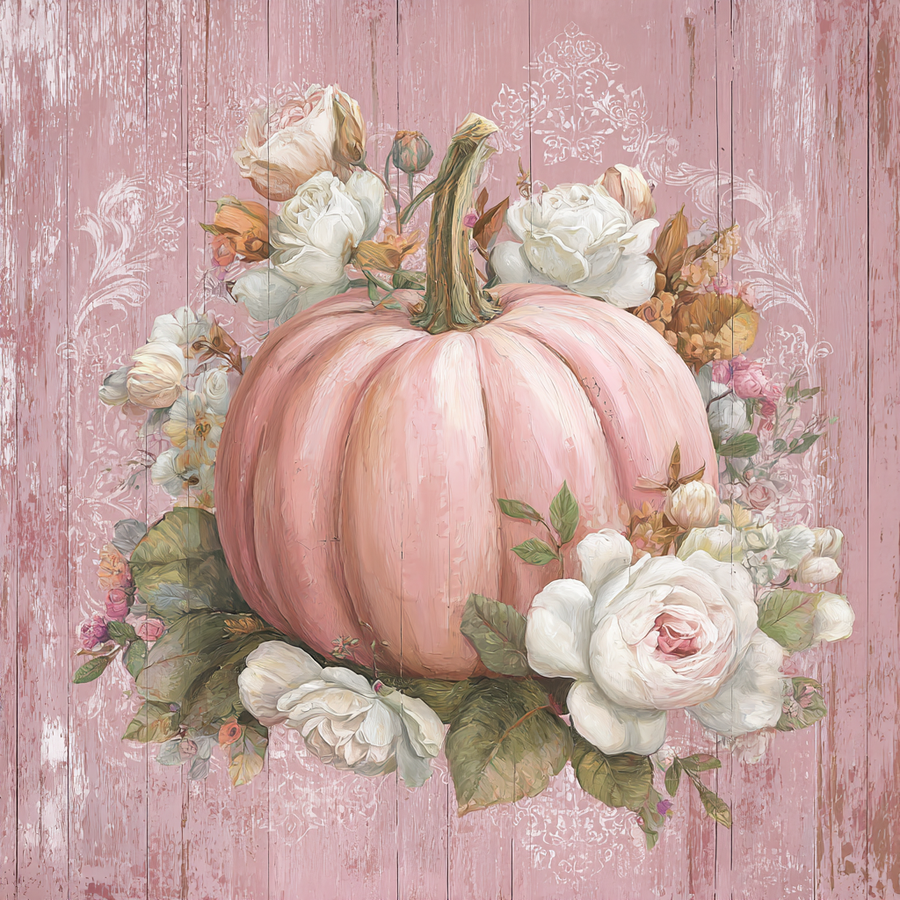 Pink Fall Pumpkin Sign, DCO-102605, Sign For Wreath, 10x10in Metal Sign