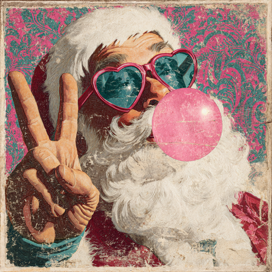 Fun Santa Sign, DCO-102613, Sign For Wreath, 10x10in Metal Sign