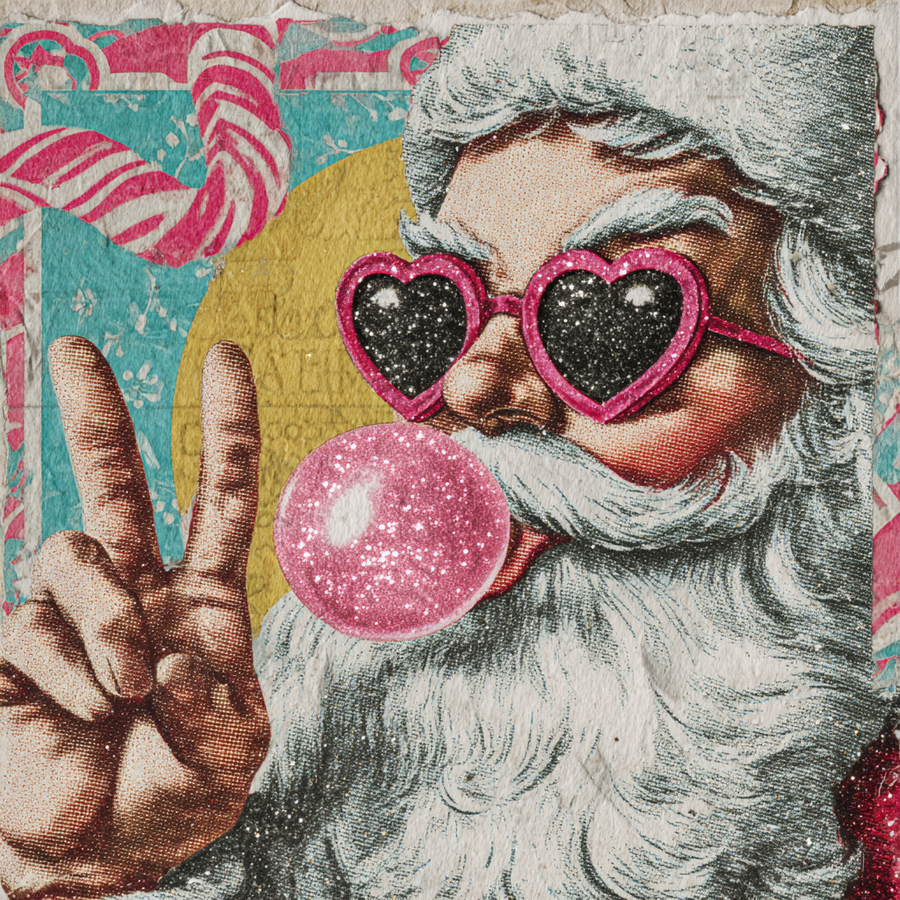 Fun Santa Sign, DCO-102614, Sign For Wreath, 10x10in Metal Sign