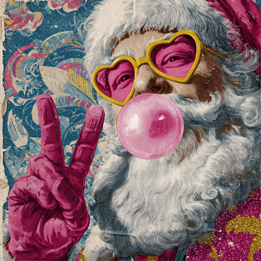 Fun Santa Sign, DCO-102615, Sign For Wreath, 10x10in Metal Sign