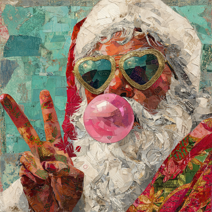 Fun Santa Sign, DCO-102622, Sign For Wreath, 10x10in Metal Sign