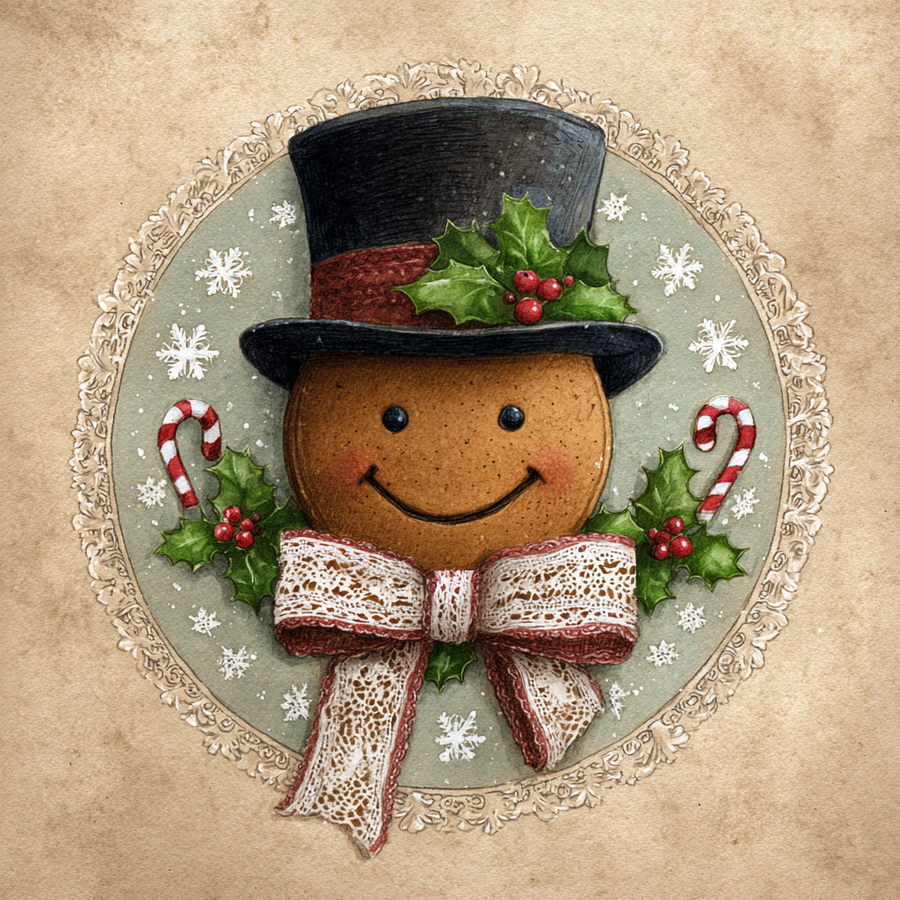 Christmas Gingerbread Sign, DCO-102624, Sign For Wreath, 10x10in Metal Sign