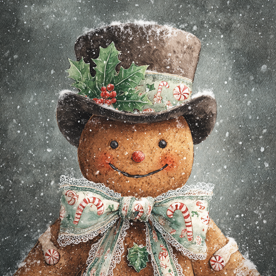 Christmas Gingerbread Sign, DCO-102625, Sign For Wreath, 10x10in Metal Sign