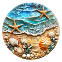 Thumbnail for Beach 10" Metal Wreath Sign - DCO-102716