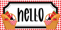 Thumbnail for Welcome Picnic 6x12" Wood Wreath Sign - DCO-102914-1