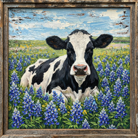 Thumbnail for Cow Animal 10" Metal Wreath Sign - DCO-102947
