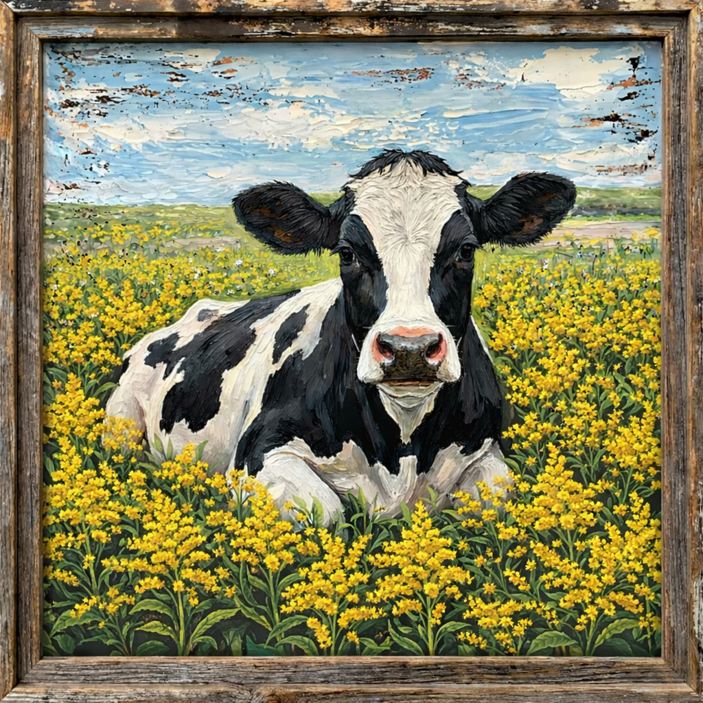 Cow Animal 10" Metal Wreath Sign - DCO-102948