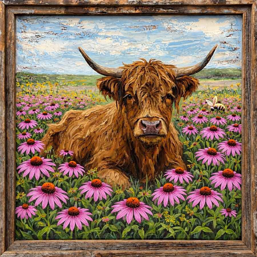 Cow Animal 10" Metal Wreath Sign - DCO-102951