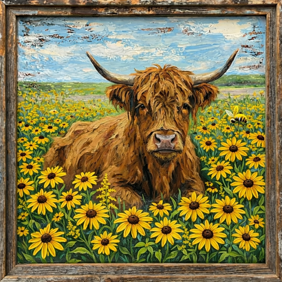 Cow Animal 10" Metal Wreath Sign - DCO-102953