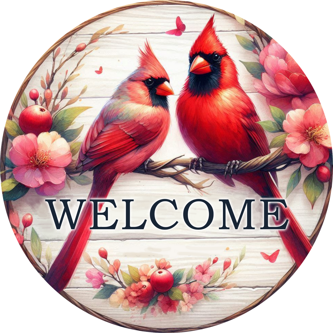 Cardinal 10" Wood Wreath Sign - DCO-102959-D