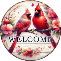 Thumbnail for Cardinal 10" Wood Wreath Sign - DCO-102959-D
