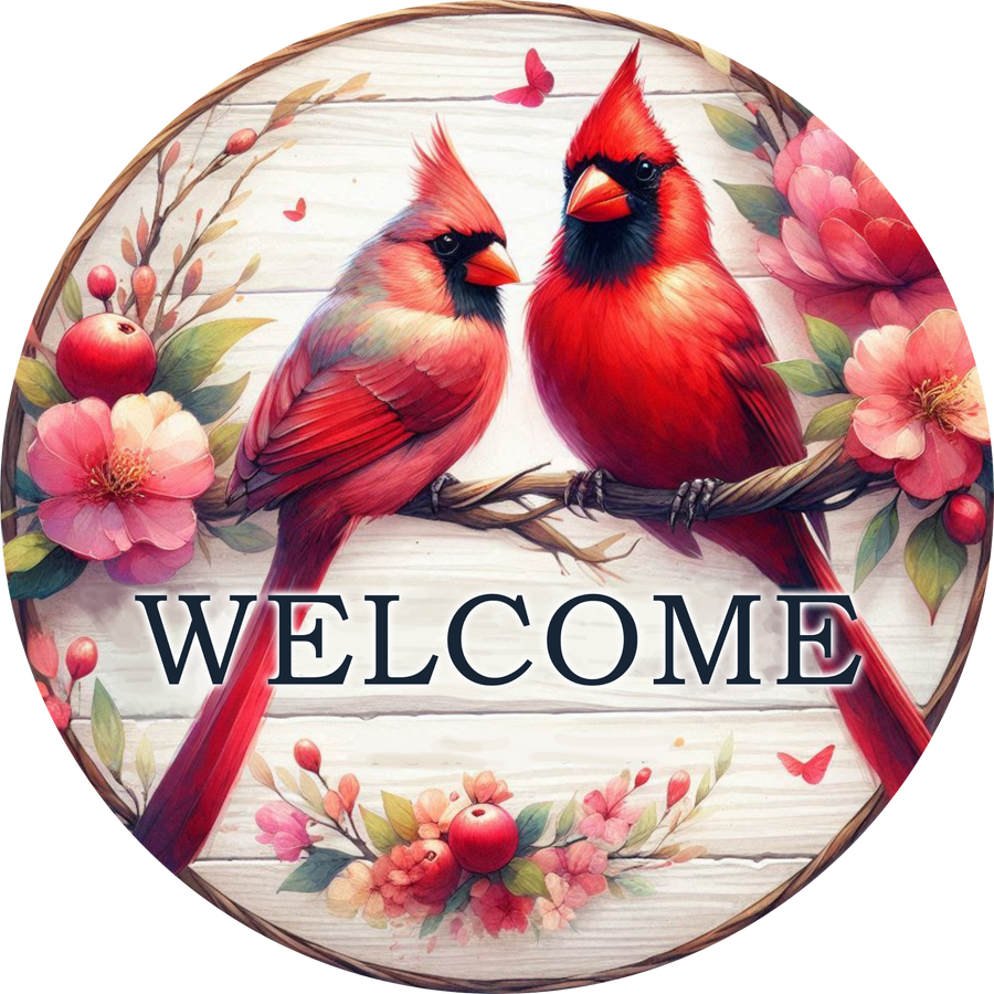 Cardinal 10" Wood Wreath Sign - DCO-102959-D