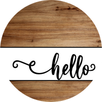 Thumbnail for Hello For Door 18" Wood Door Hanger - DCO-102987-DH