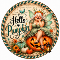 Thumbnail for Hello Pumpkin Fairy Halloween 18" Wood Door Hanger - DCO-103003-DH