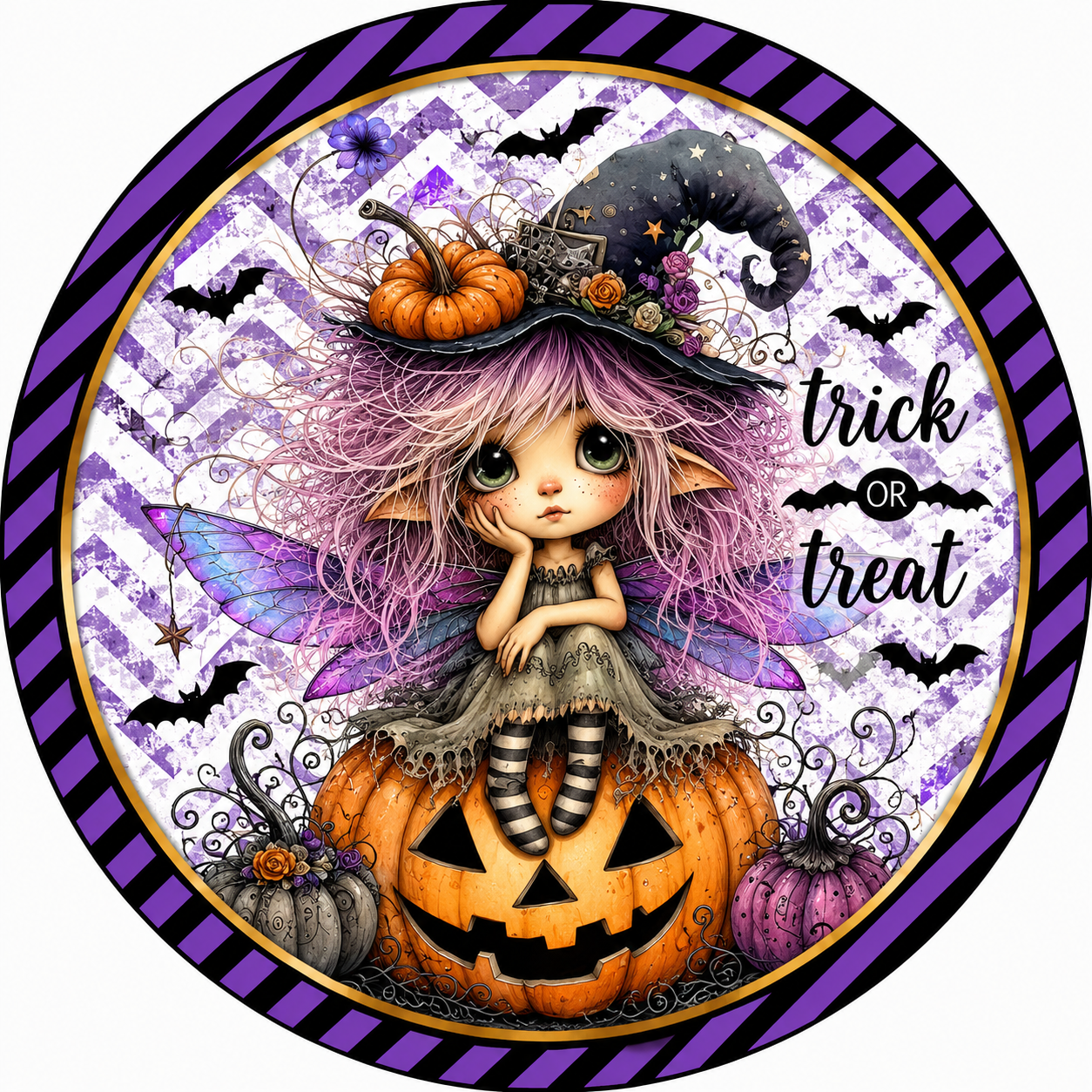 Fairy Halloween 18" Wood Door Hanger - DCO-103006-DH
