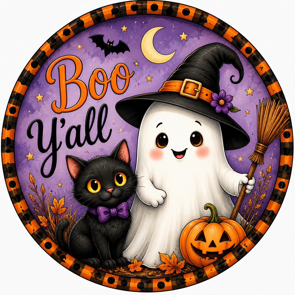 Boo Y'all Halloween 18" Wood Door Hanger - DCO-103009-DH