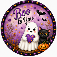 Thumbnail for Boo To You Halloween 18" Wood Door Hanger - DCO-103010-DH