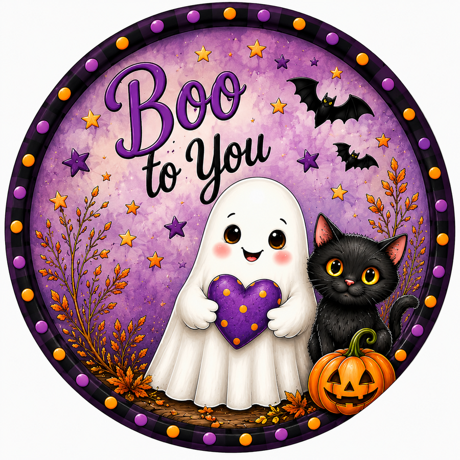 Boo To You Halloween 18" Wood Door Hanger - DCO-103010-DH