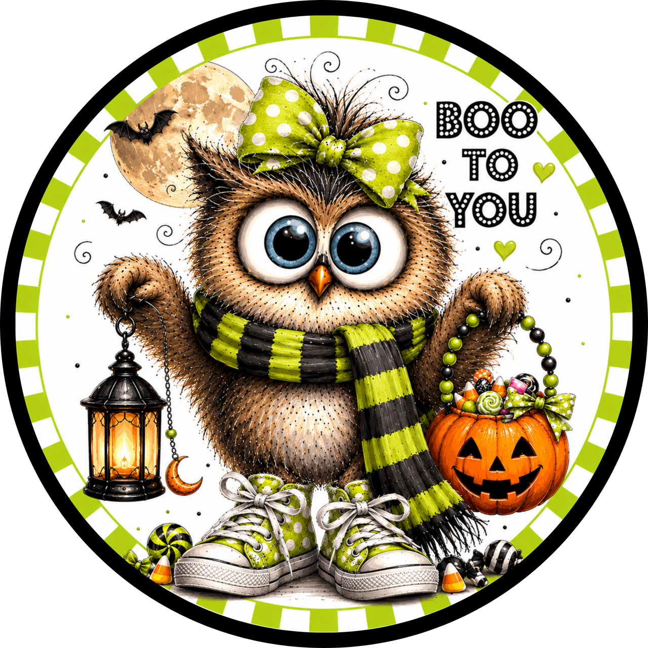 Boo To You Owl Halloween 18" Wood Door Hanger - DCO-103021-DH