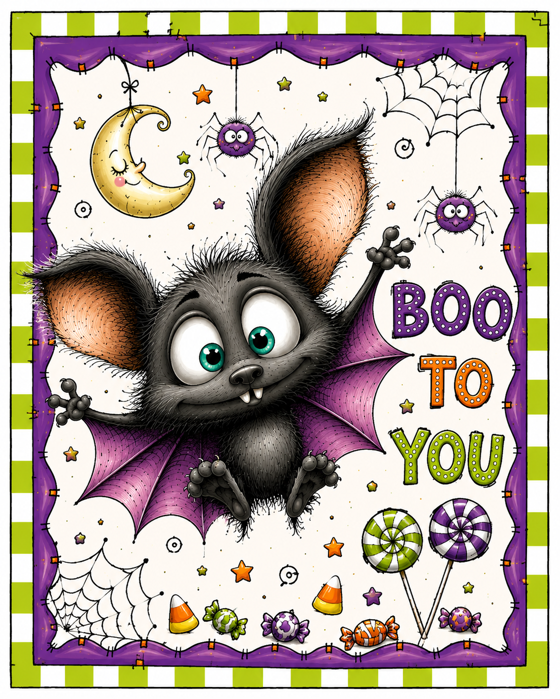Boo To You Bat Halloween 8x10" Metal Wreath Sign - DCO-103022