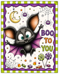 Thumbnail for Boo To You Bat Halloween 8x10" Metal Wreath Sign - DCO-103022