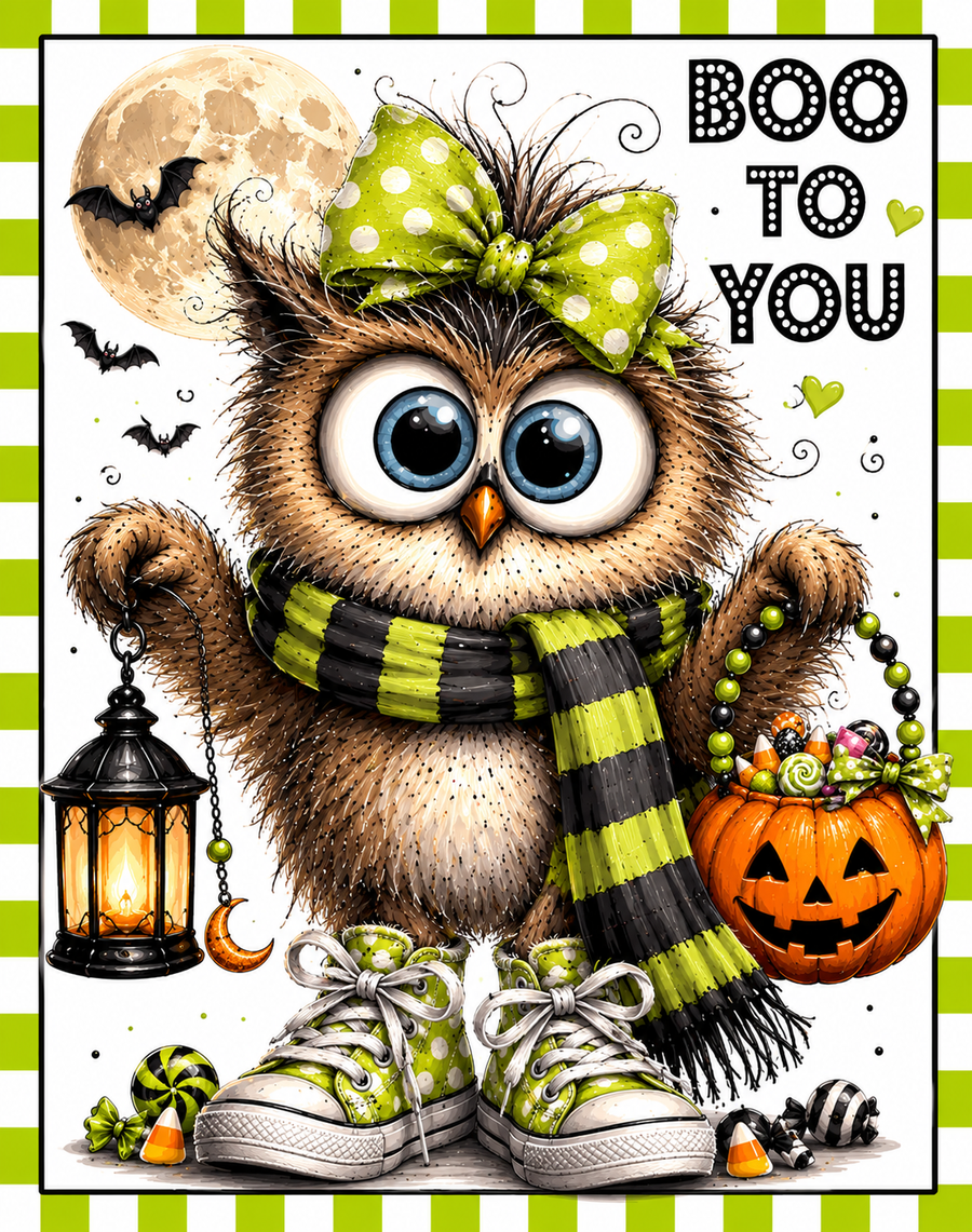 Boo To You Owl Halloween 8x10" Metal Wreath Sign - DCO-103023