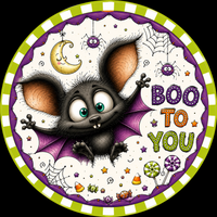 Thumbnail for Boo To You Bat Halloween 18" Wood Door Hanger - DCO-103024-DH