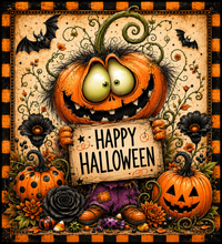 Thumbnail for Happy Halloween Pumpkin 8x10" Metal Wreath Sign - DCO-103028