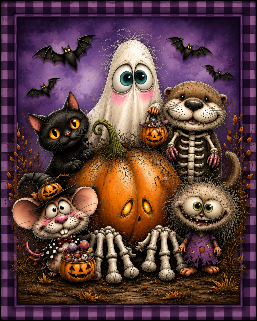 Halloween Animals 8x10" Metal Wreath Sign - DCO-103029