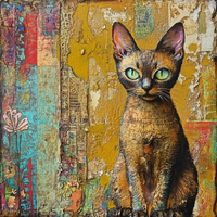 Thumbnail for Cat Sign, DCO-13634, Sign For Wreath, 10x10
