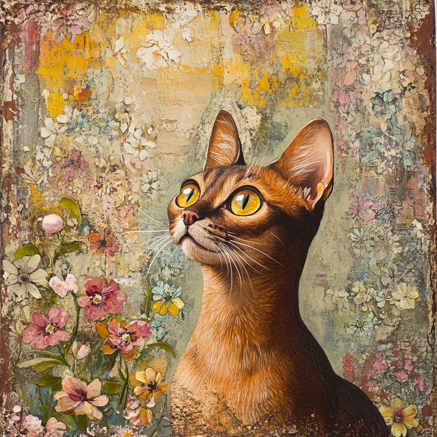 Cat Sign, DCO-13635, Sign For Wreath, 10x10" Metal Sign