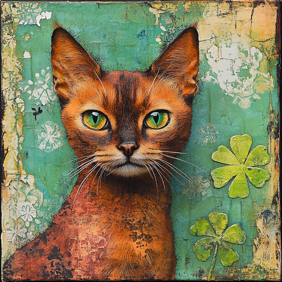 Cat Sign, DCO-13637, Sign For Wreath, 10x10" Metal Sign