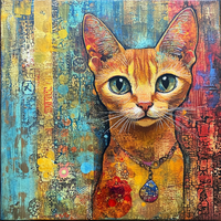 Thumbnail for Cat Sign, DCO-13639, Sign For Wreath, 10x10