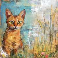 Thumbnail for Cat Sign, DCO-13640, Sign For Wreath, 10x10