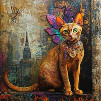 Thumbnail for Cat Sign, DCO-13642, Sign For Wreath, 10x10