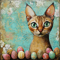 Thumbnail for Cat Sign, DCO-13646, Sign For Wreath, 10x10