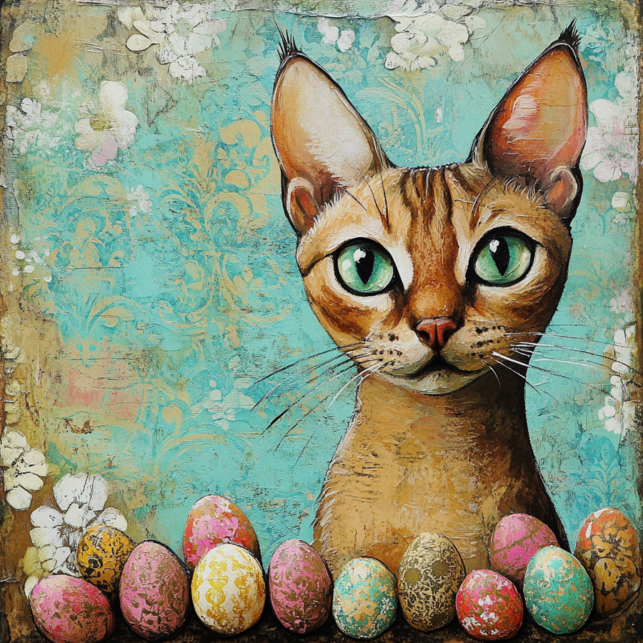 Cat Sign, DCO-13646, Sign For Wreath, 10x10" Metal Sign